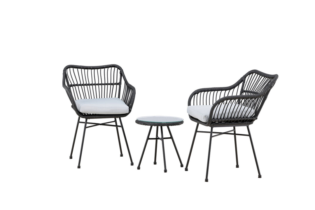 Venture Home Viga - Balcony Set- Black - Wicker -