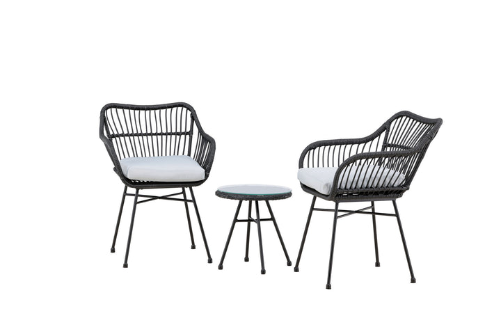 Venture Home Viga - Balcony Set- Black - Wicker -