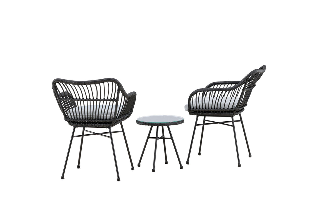 Venture Home Viga - Balcony Set- Black - Wicker -
