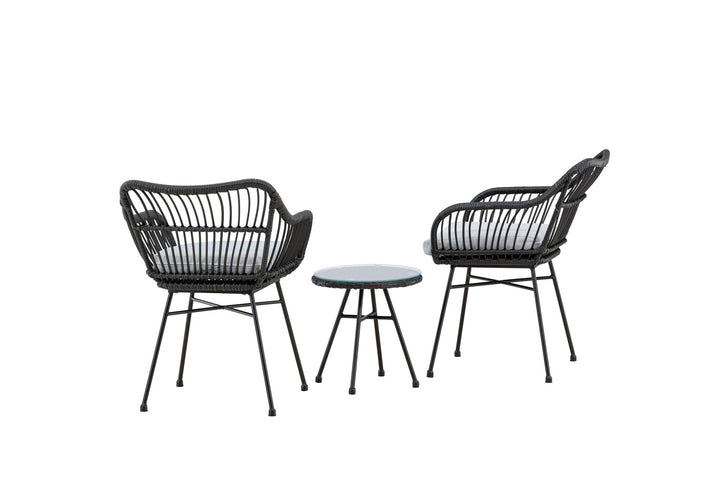 Venture Home Viga - Balcony Set- Black - Wicker -