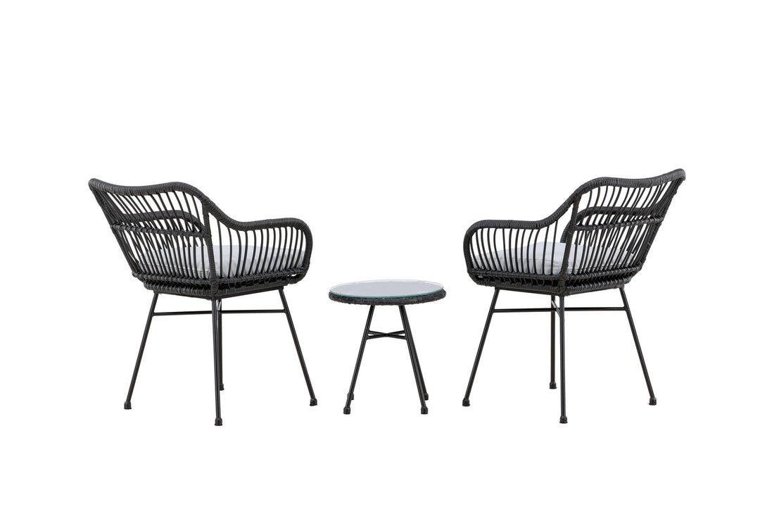 Venture Home Viga - Balcony Set- Black - Wicker -