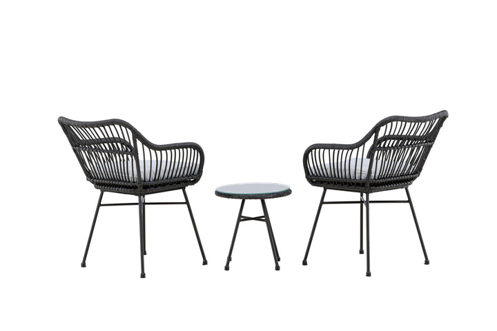 Venture Home Viga - Balcony Set- Black - Wicker -