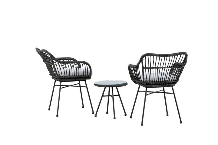 Venture Home Viga - Balcony Set- Black - Wicker -