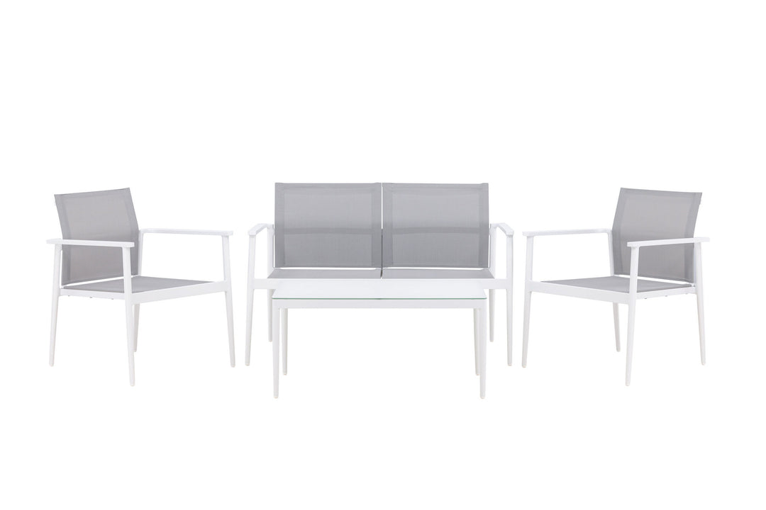 Venture Home Break - Sofa set- White / Grey - Aluminium / Textilene -