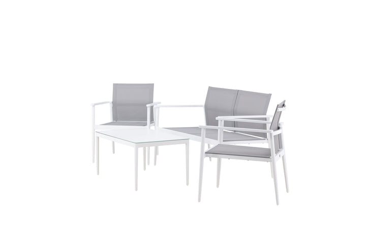 Venture Home Break - Sofa set- White / Grey - Aluminium / Textilene -