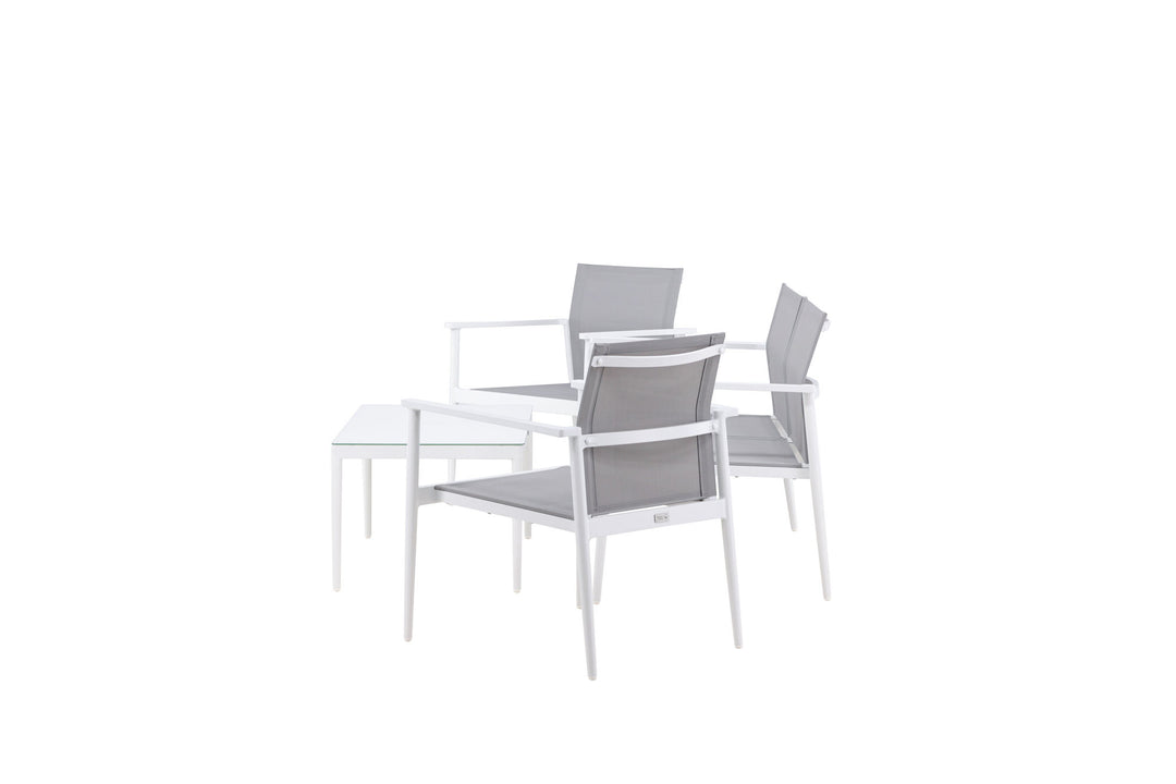 Venture Home Break - Sofa set- White / Grey - Aluminium / Textilene -
