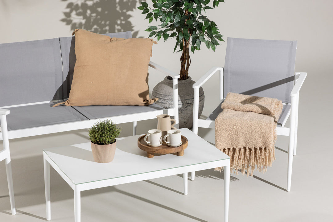 Venture Home Break - Sofa set- White / Grey - Aluminium / Textilene -