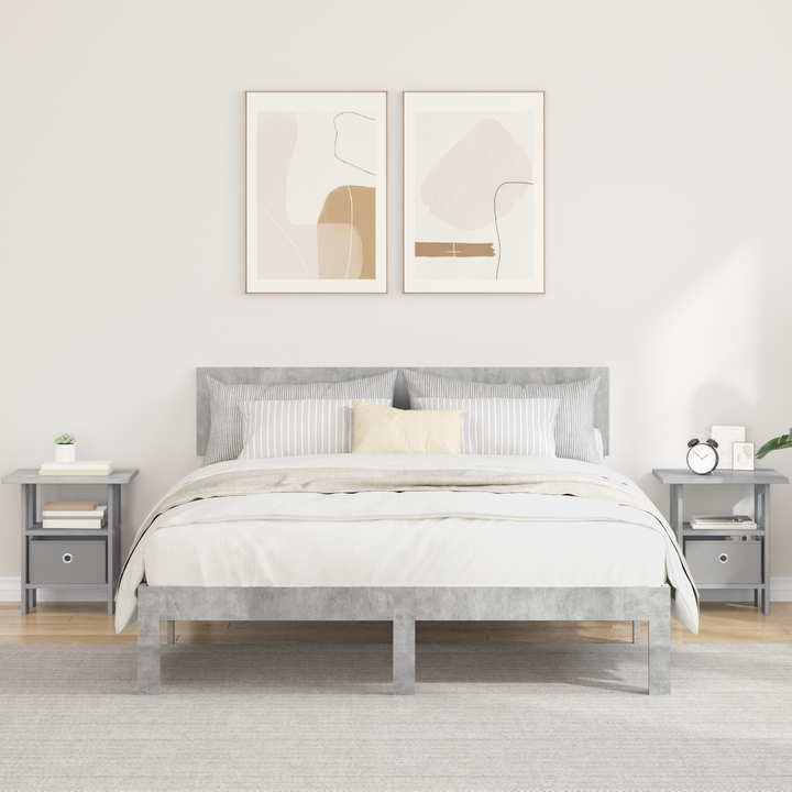 Sengebord 2 pcs Beton Grå 41 x 40 x 45 cm Konstrueret træ