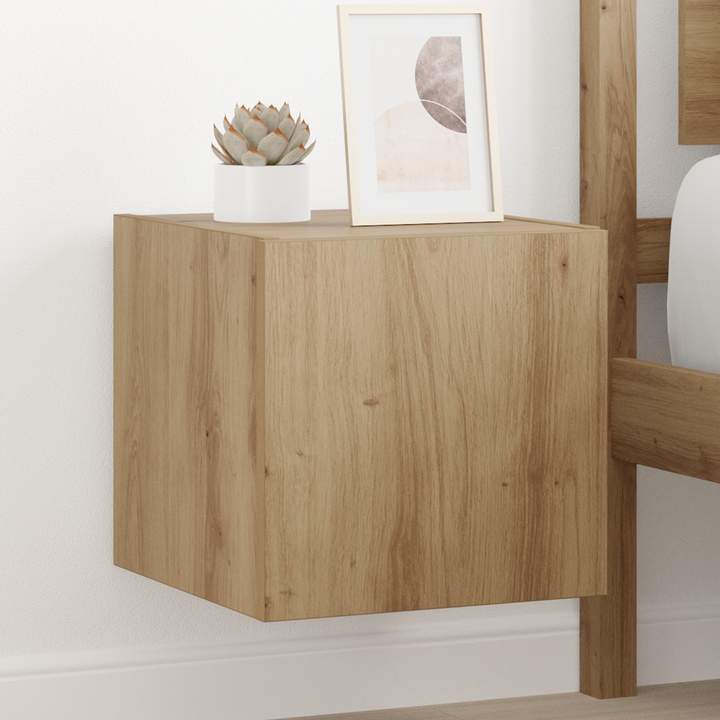 TV vægskab med LED Artisan eg 30,5 x 35 x 30 cm Konstrueret træ