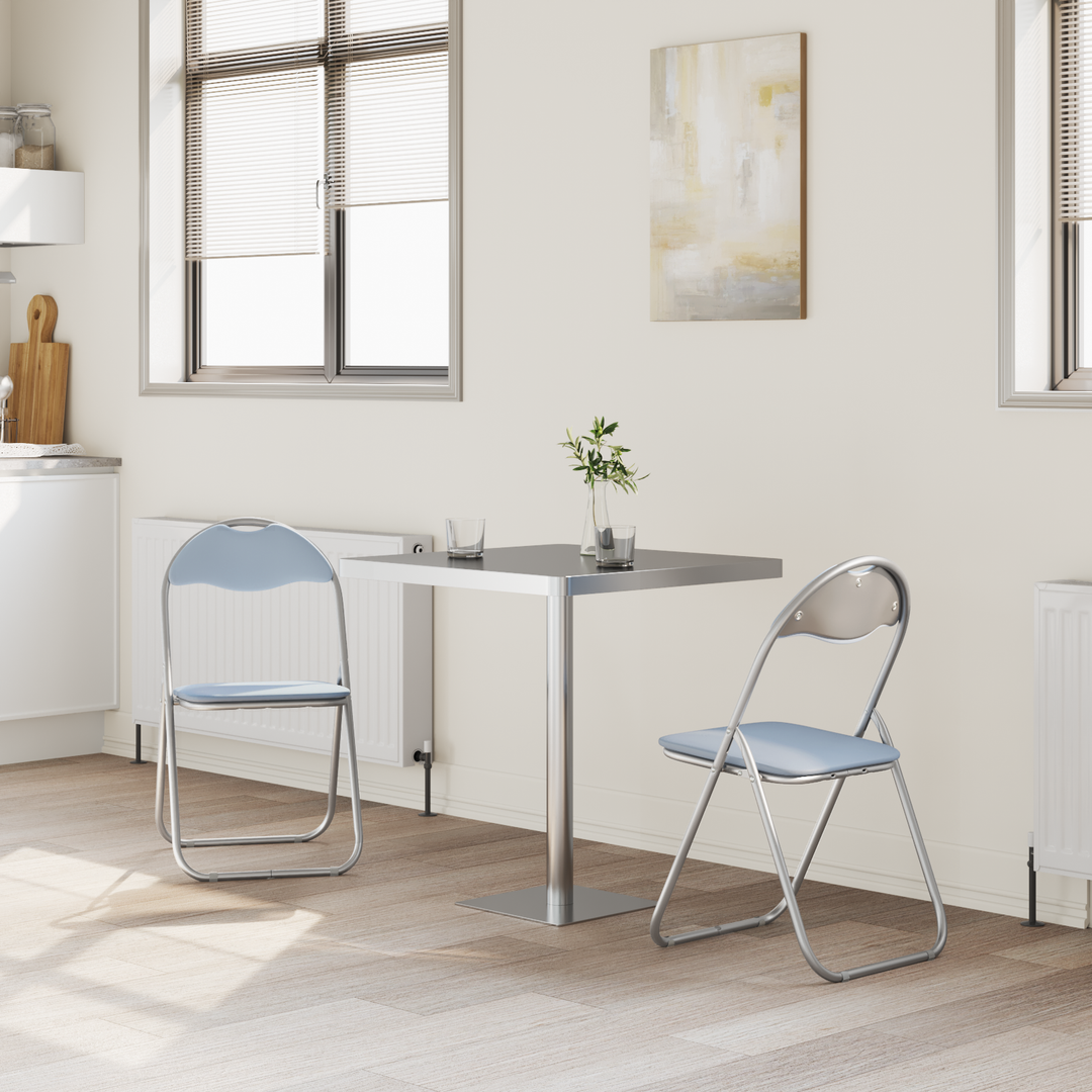 Sammenklappelig stol 2 pcs Grå 48 x 43,5 x 81 cm Faux læder