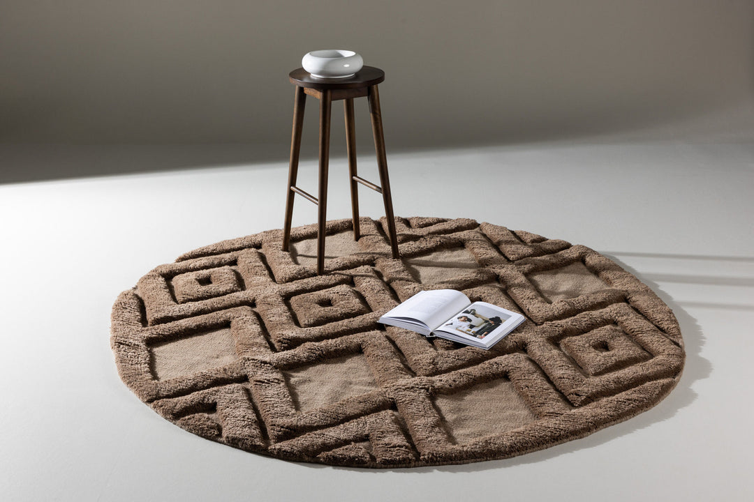 Vind Dahlia Wool - 200*200- -Round-Dark Brown