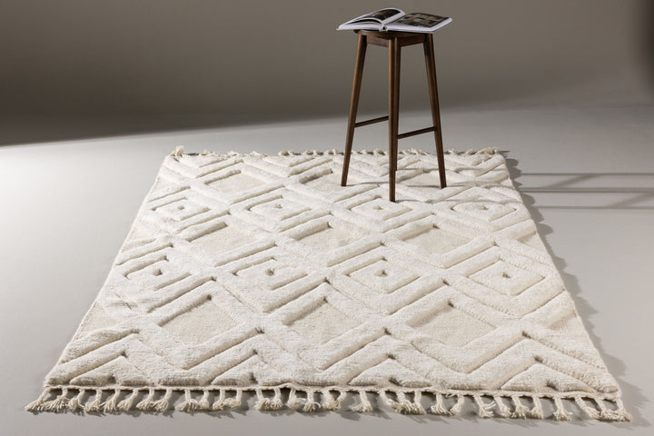 Vind Dahlia Wool - 200*300- -Rectangular-White