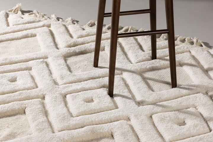 Vind Dahlia Wool - 200*300- -Rectangular-White