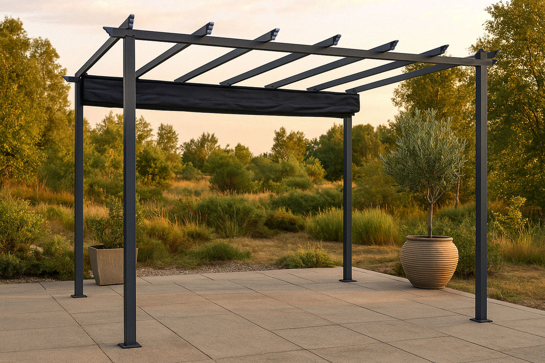 Venture Home Lazio Pergola - Black Alu / Black Fabric