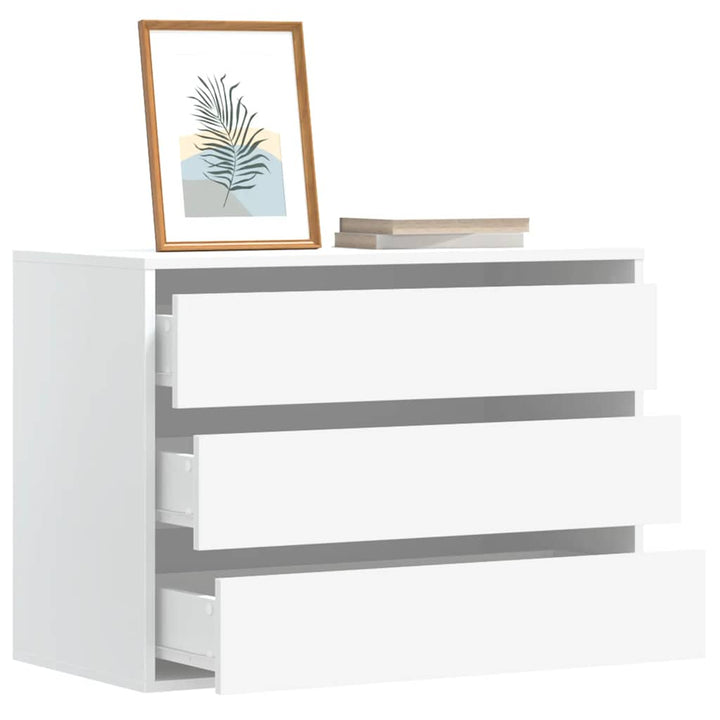 kommode til hjørne 80x41x58 cm konstrueret træ hvid