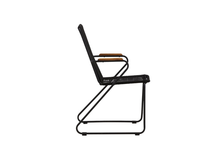 Venture Home Bois Armchair 2-pack - Black Alu / Black Rope / Acacia