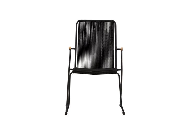 Venture Home Bois Armchair 2-pack - Black Alu / Black Rope / Acacia