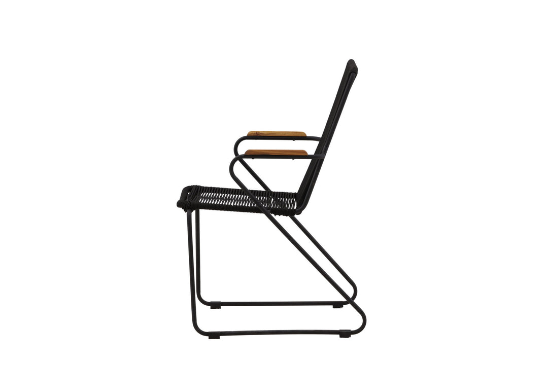 Venture Home Bois Armchair 2-pack - Black Alu / Black Rope / Acacia