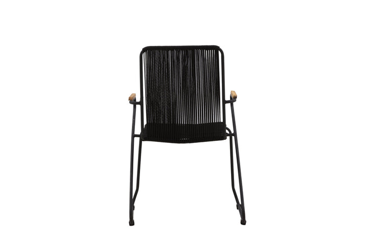 Venture Home Bois Armchair 2-pack - Black Alu / Black Rope / Acacia