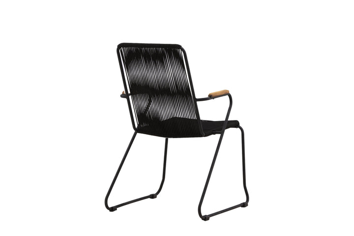 Venture Home Bois Armchair 2-pack - Black Alu / Black Rope / Acacia