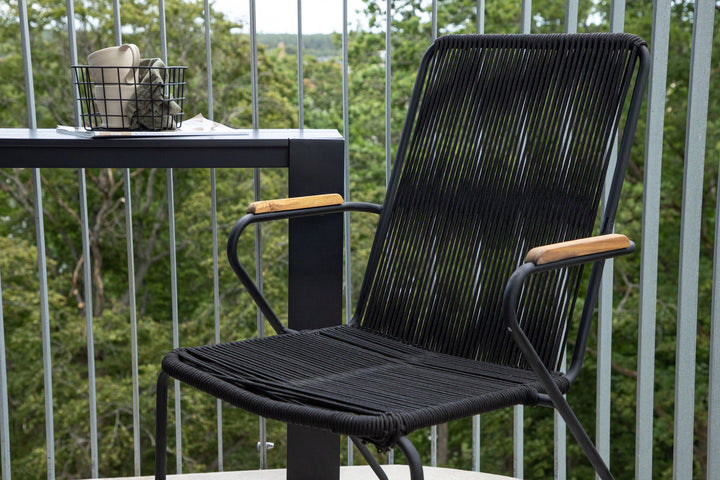 Venture Home Bois Armchair 2-pack - Black Alu / Black Rope / Acacia