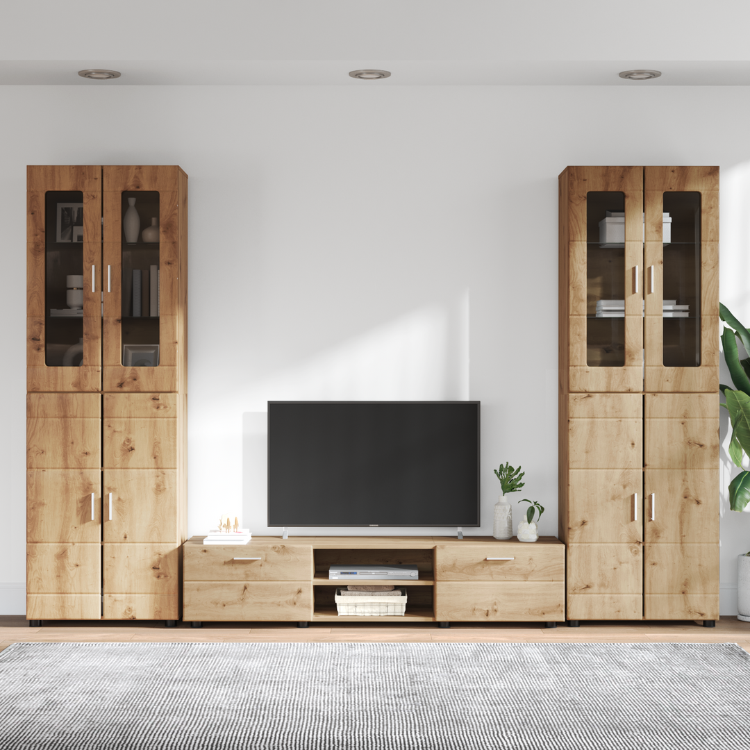 TV-møbelsæt med dør FLORIN 3 pcs Artisan Egetræ Konstrueret træ