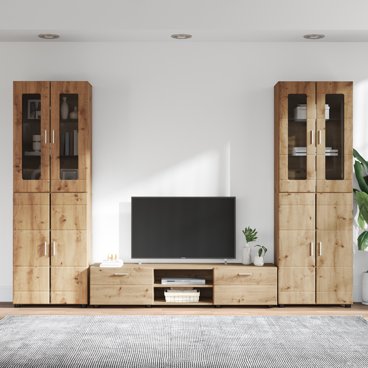 TV-møbelsæt med dør FLORIN 3 pcs Artisan Egetræ Konstrueret træ