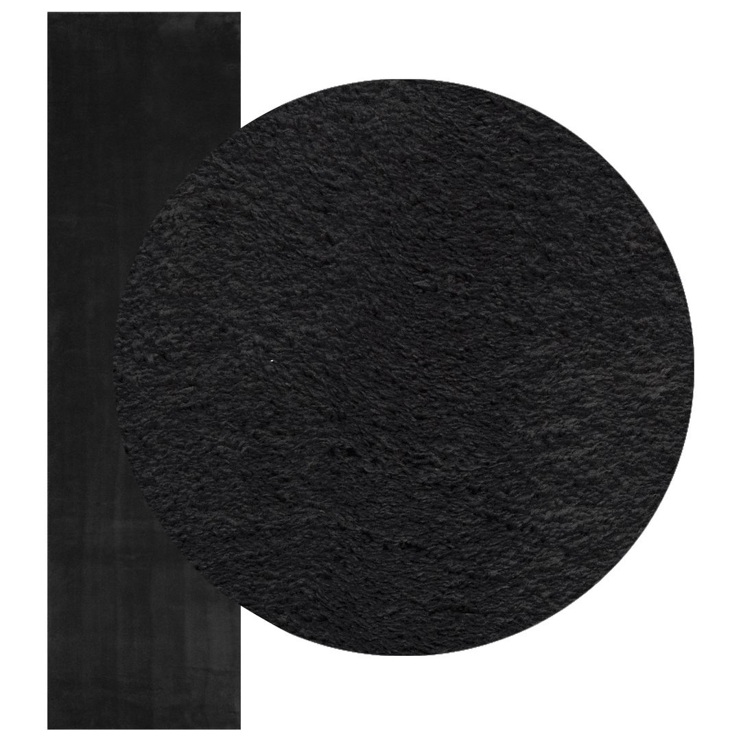 Medium luv blød og vaskbar tæppe HUARTE Sort 750 x 80 cm