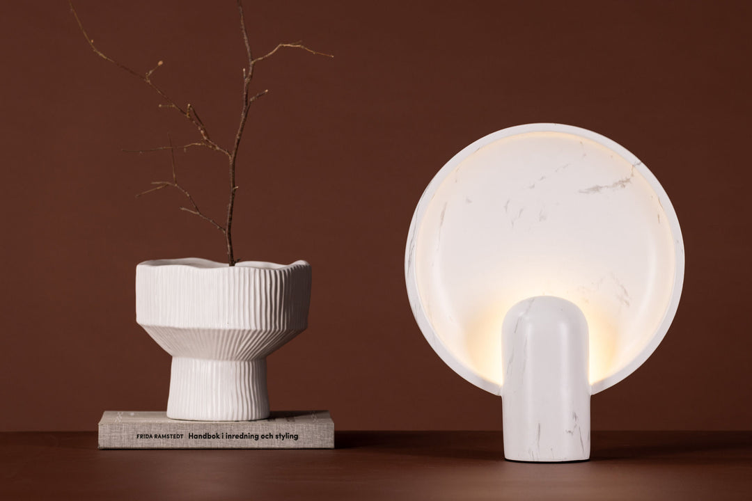 Venture Home Angers Table Lamp - Light grey / Light Grey marble