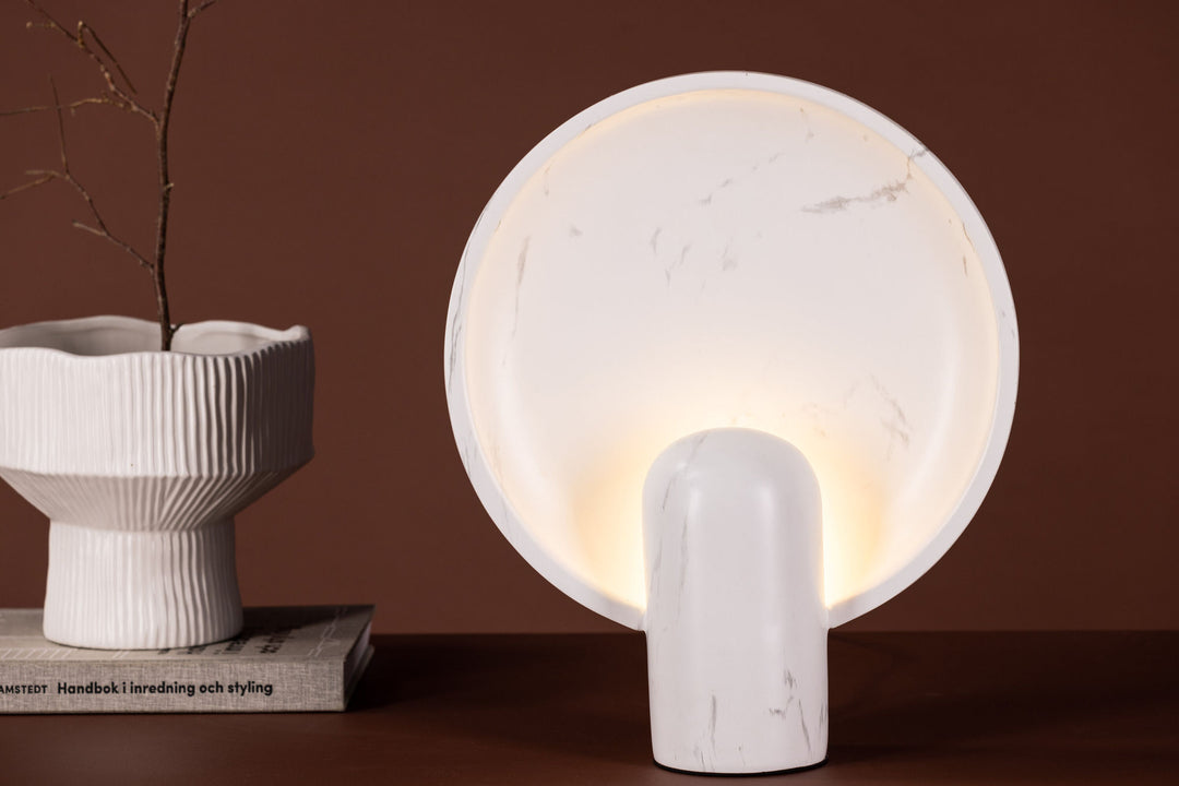 Venture Home Angers Table Lamp - Light grey / Light Grey marble