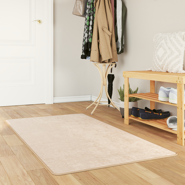 Tæppe Runner MARSA Creme 80 x 200 cm Polyester og PVC