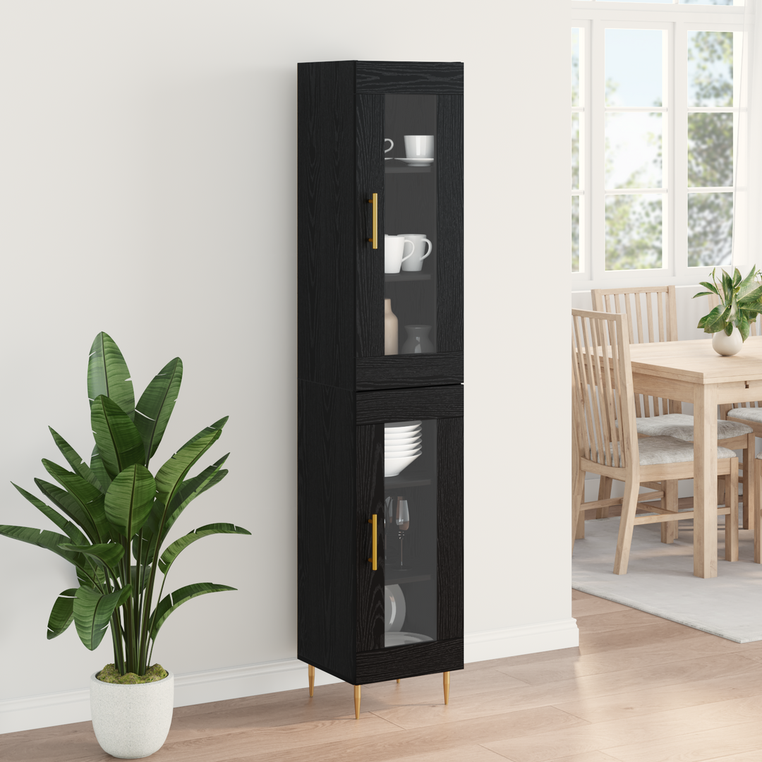 Highboard 2 pcs Sort eg Glas