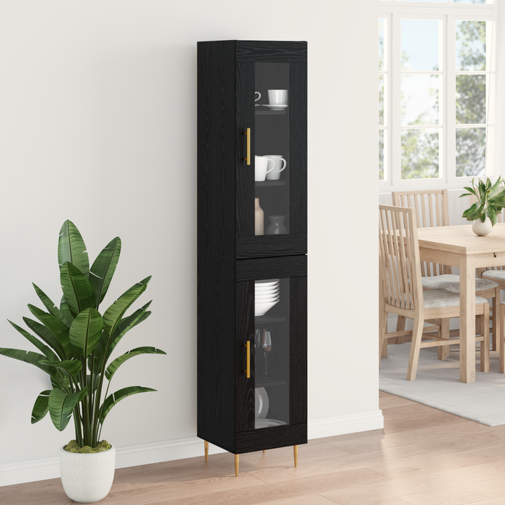 Highboard 2 pcs Sort eg Glas