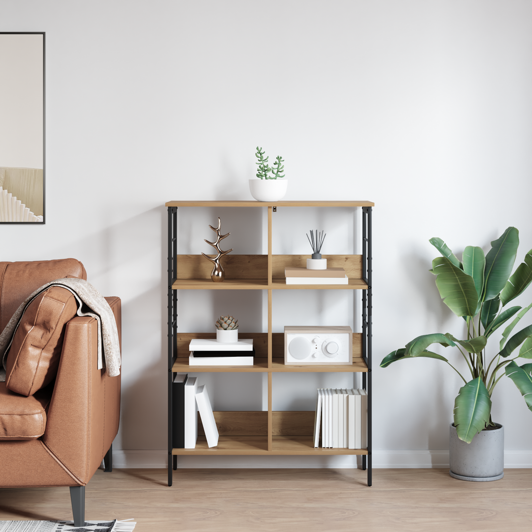 Bogreol Artisan Egetræ 82 x 32 x 112 cm Konstrueret træ