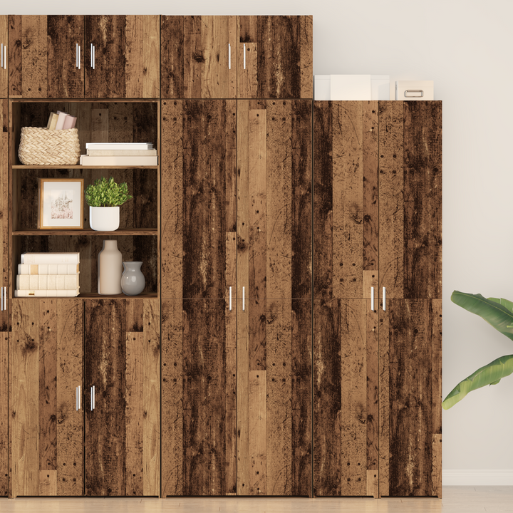 Opbevaringsskab 2 pcs Gammelt træ 70 x 42,5 x 185 cm