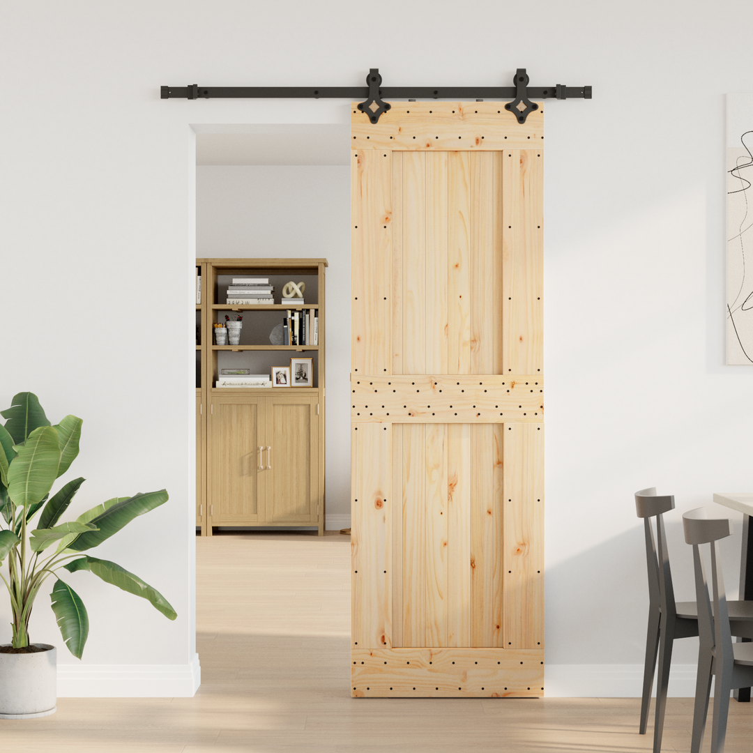 Skydedør NARVIK Naturfarvet og sort 70 x 210 cm (152,5 cm)