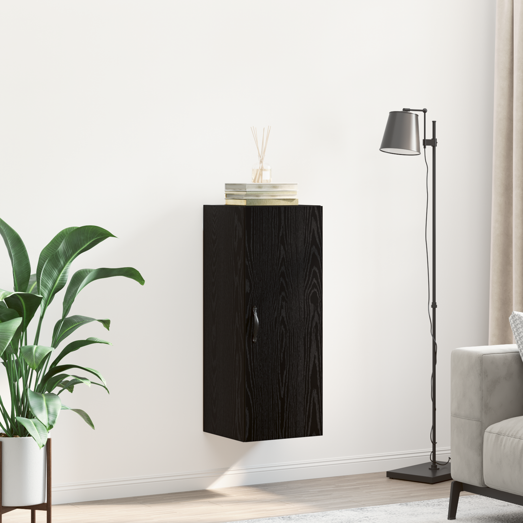 Vægskab Sort eg 34,5 x 34 x 90 cm Konstrueret træ