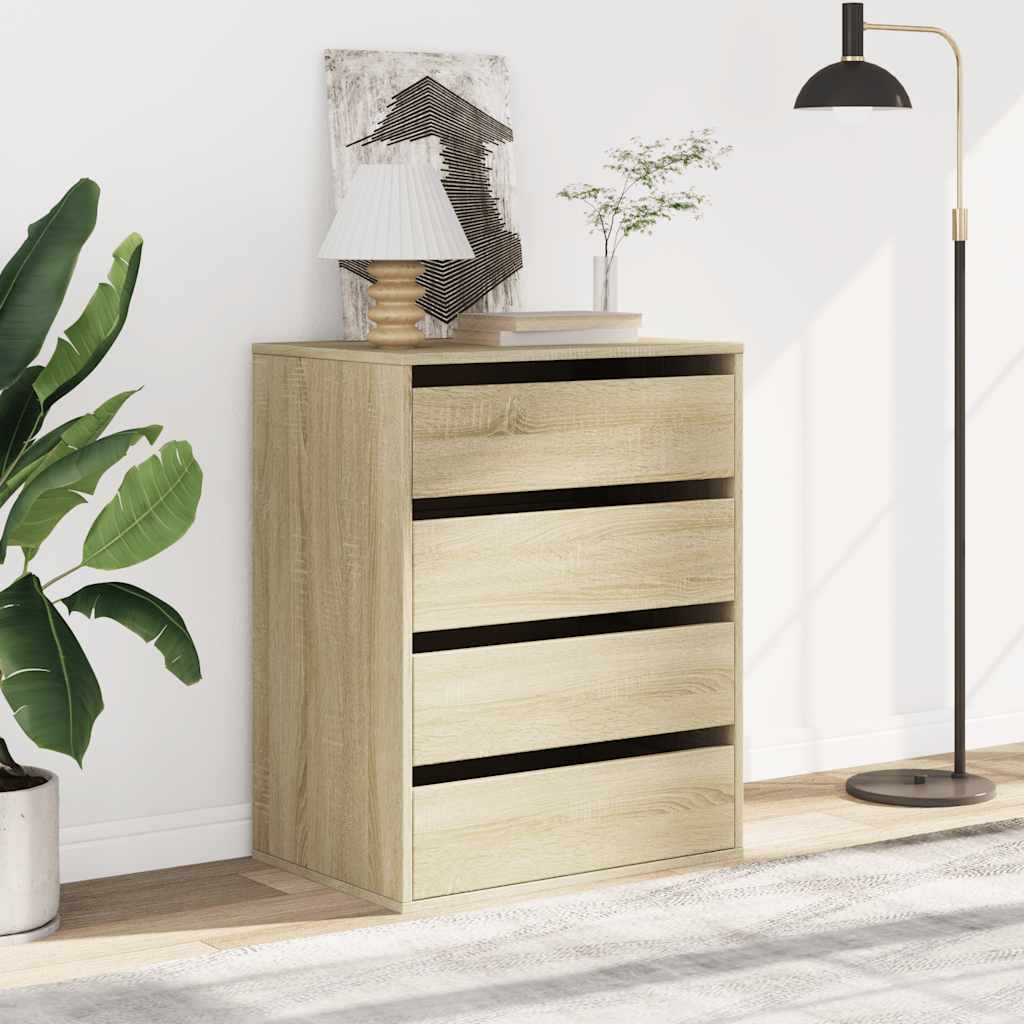 kommode til hjørne 60x41x76 cm konstrueret træ sonoma-eg