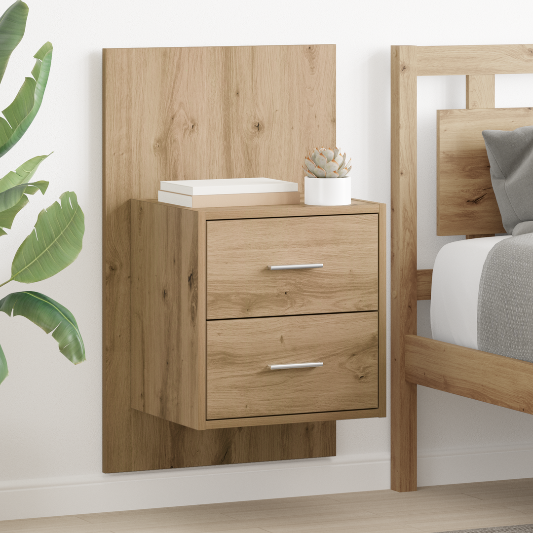 Vægmonteret natbord 2 pcs Artisan Egetræ 48,5 x 32,5 x 80 cm
