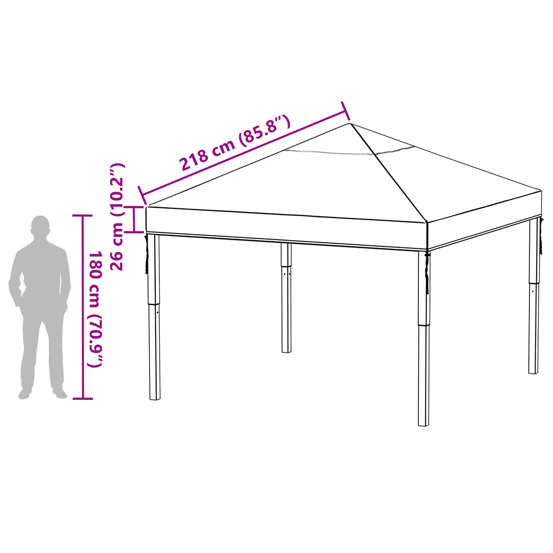 Gazebo Cover Erstatning Transparent 300 x 300 x 26 cm PVC