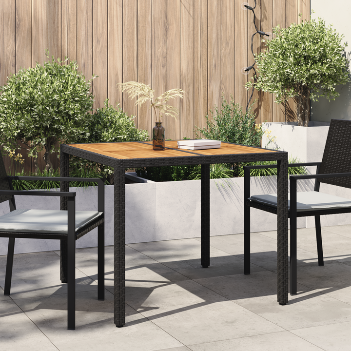 Havemøbel Bord Sort 90 x 90 x 75 cm polyrattan
