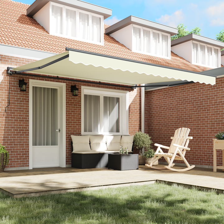 Markiseramme Creme 400 × 300 cm Polyester med PU belægning