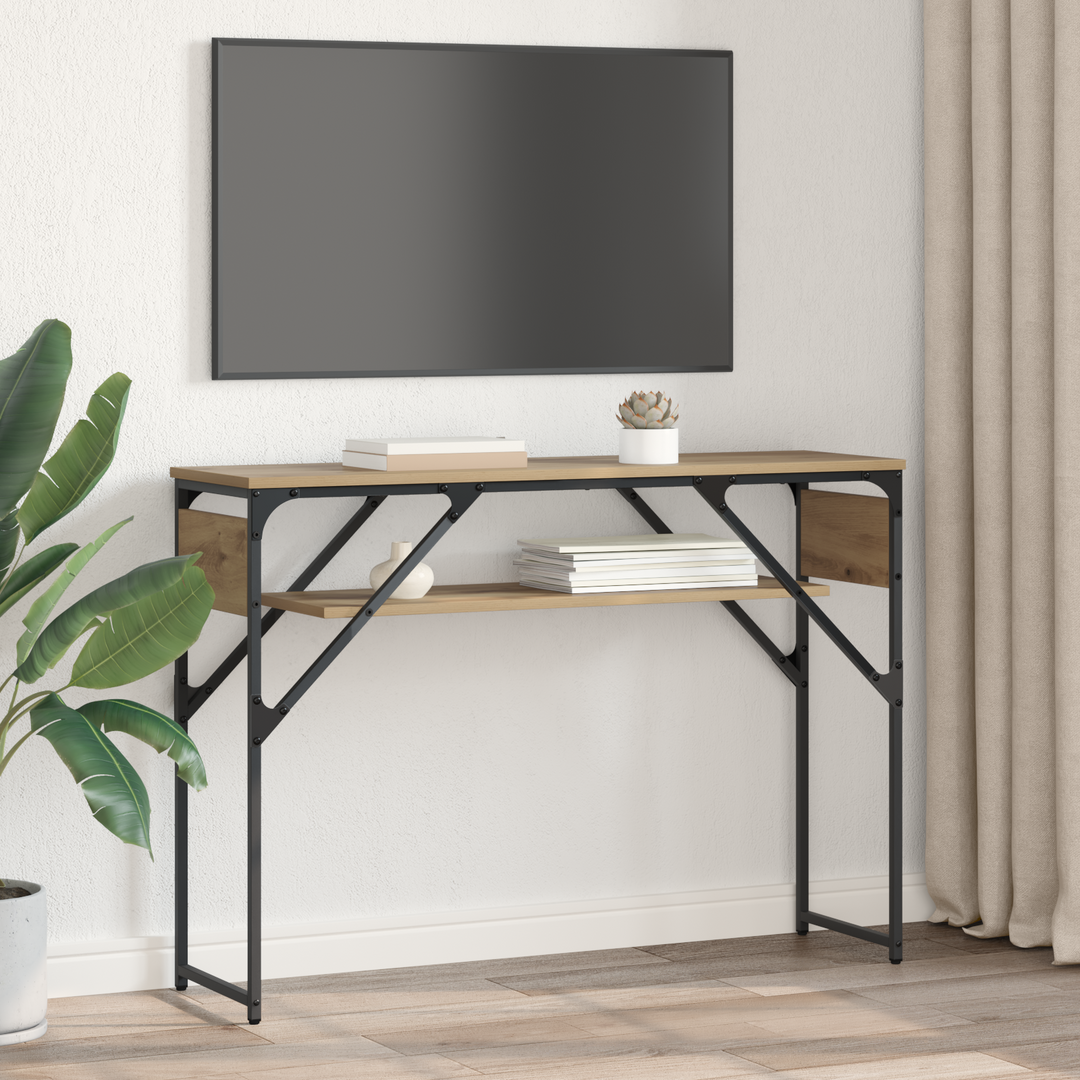 Konsolbord Artisan Egetræ 105x30x75cm Konstrueret træ