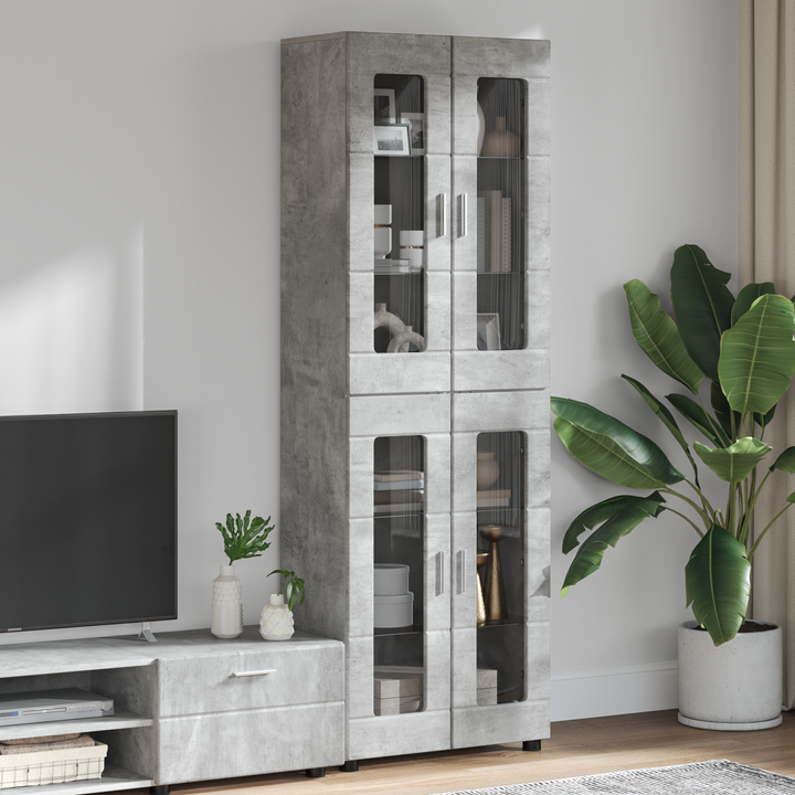 Highboard FLORIN Beton Grå 60 x 35 x 182 cm Konstrueret træ