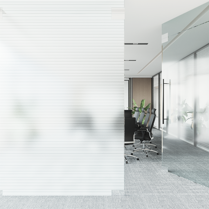 Selvklæbende Vinduesfolie Frostede striber 90 x 2000 cm PVC