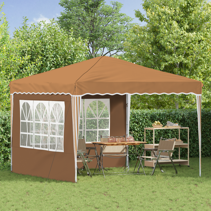 Pop-up Festtelt 288 x 288 x 245 cm Beige Oxford stof