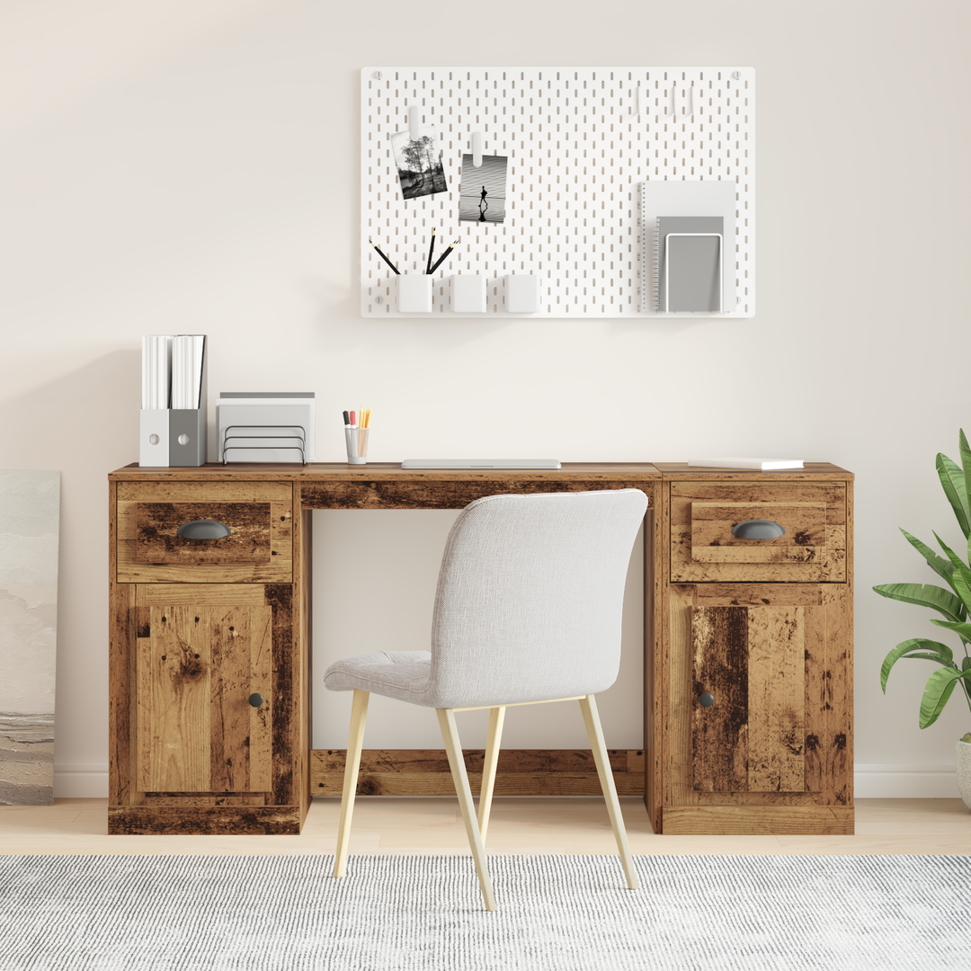 Skrivebord med skab med skuffe Gammelt træ 154,5 x 50 x 75 cm