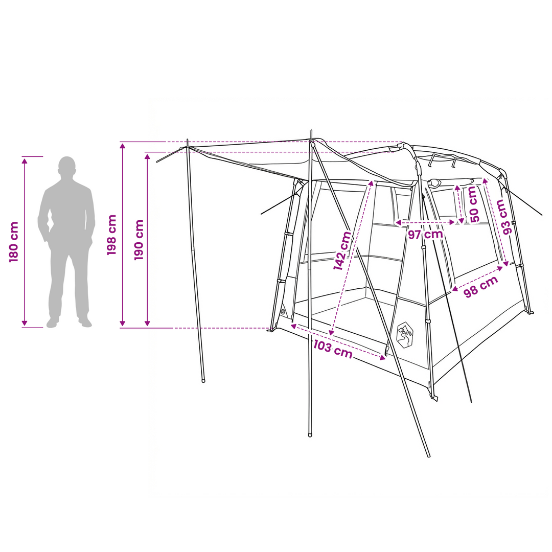 Party Tent Blå 4-personers 185T Polyester med PU Coating