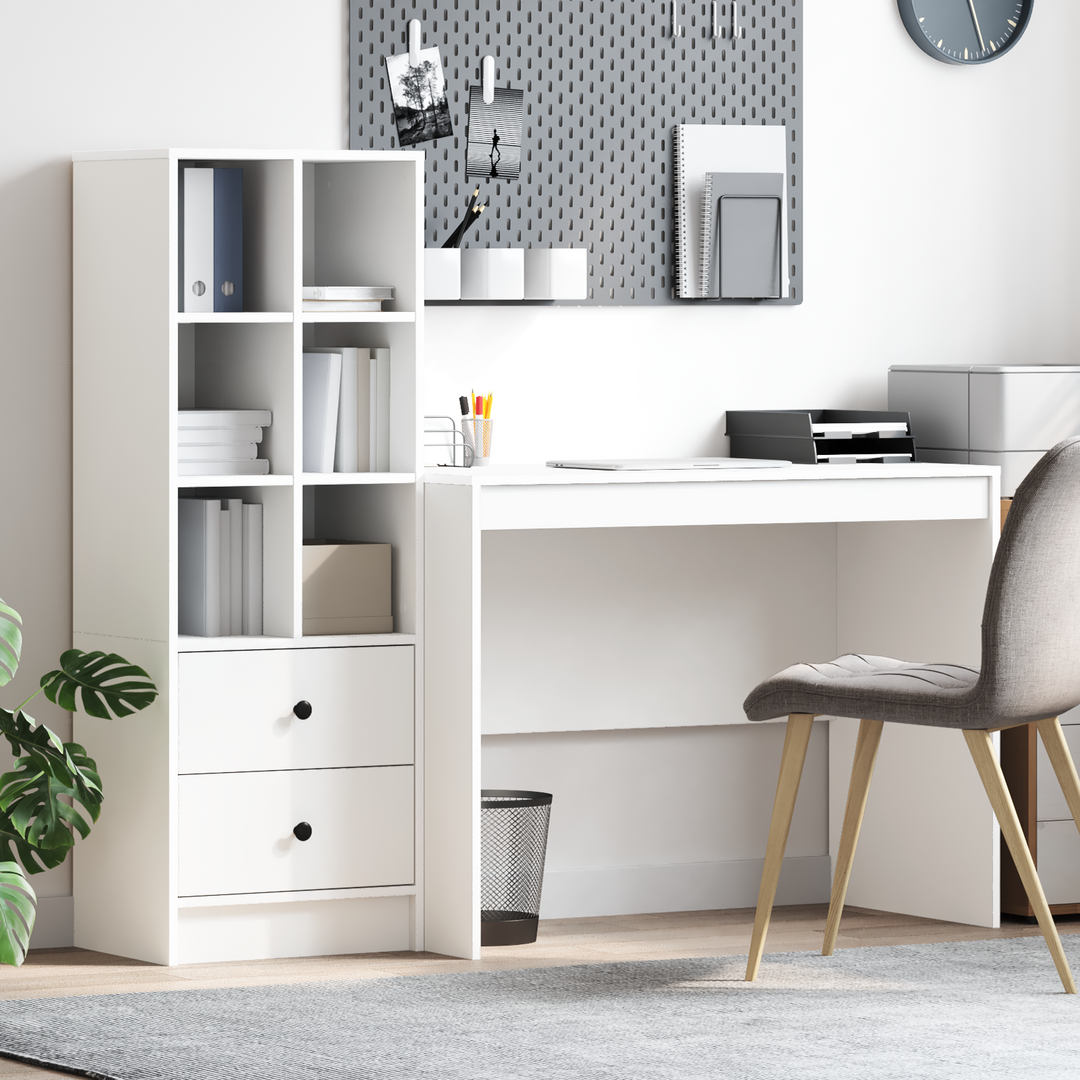 Bord med skuffe 2 pcs Hvid