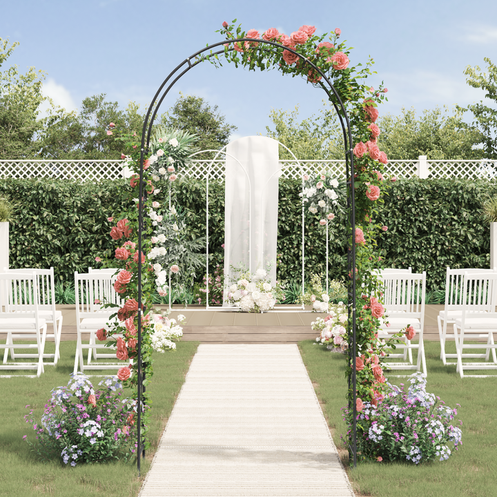Havebue Blomstret Sort 115 x 37 x 231 cm